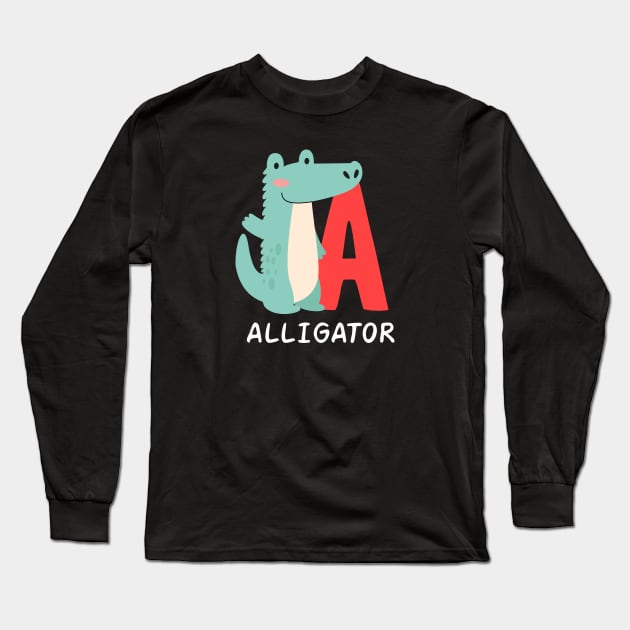 Alligator Alphabet funny Long Sleeve T-Shirt by Kids series